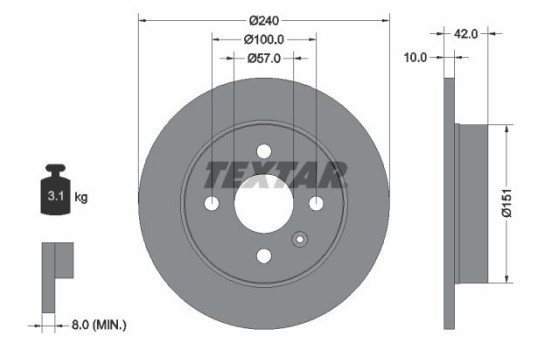 Brake Disc PRO 92092003 Textar