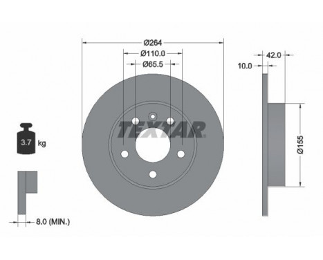 Brake Disc PRO 92092103 Textar