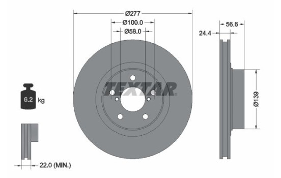 Brake Disc PRO 92094603 Textar