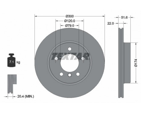 Brake Disc PRO+ 92097205 Textar