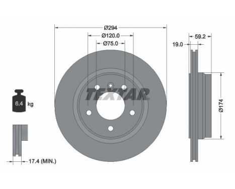 Brake Disc PRO 92097303 Textar