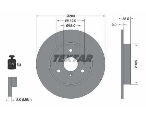 Brake Disc PRO 92097603 Textar