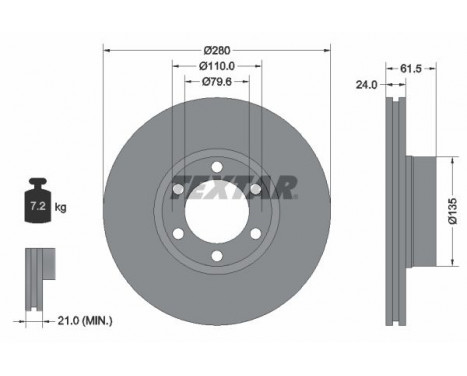 Brake Disc PRO 92097703 Textar