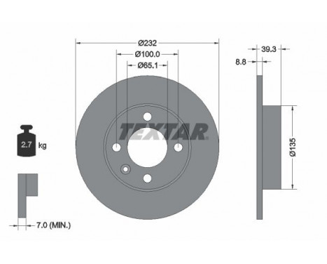 Brake Disc PRO 92098203 Textar