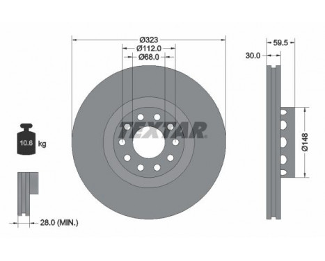 Brake Disc PRO+ 92098305 Textar