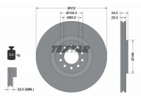 Brake Disc PRO+ 92098505 Textar