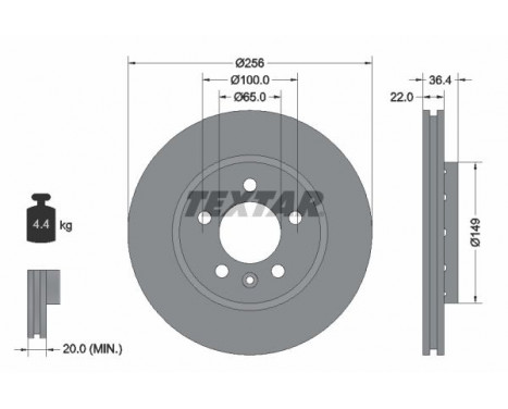 Brake Disc PRO 92098603 Textar