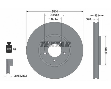 Brake Disc PRO 92099003 Textar