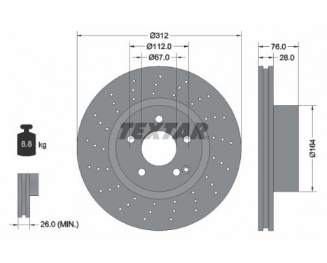 Brake Disc PRO+ 92099305 Textar