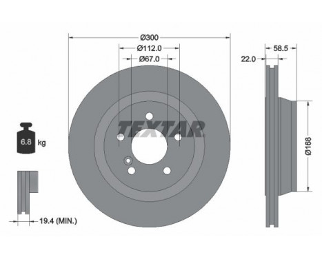 Brake Disc PRO 92099503 Textar