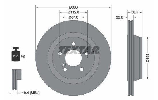 Brake Disc PRO 92099503 Textar
