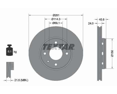 Brake Disc PRO 92100403 Textar