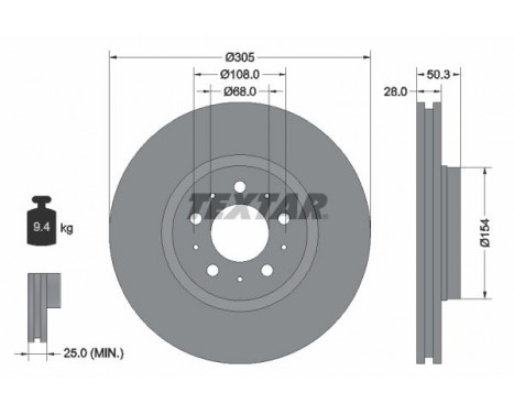 Brake Disc PRO 92100603 Textar