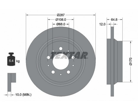 Brake Disc PRO 92100703 Textar