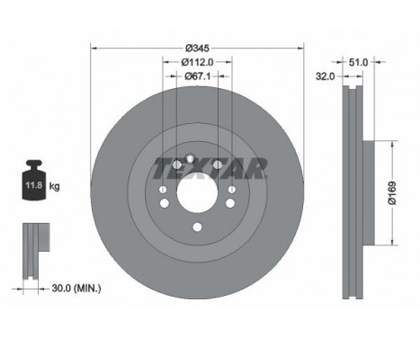 Brake Disc PRO+ 92103205 Textar