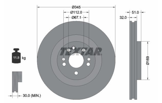 Brake Disc PRO+ 92103205 Textar