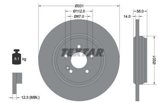 Brake Disc PRO 92103303 Textar