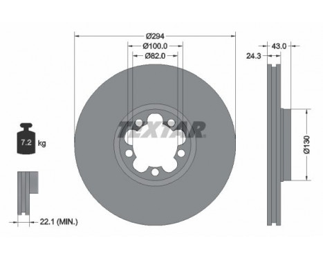 Brake Disc PRO 92103803 Textar