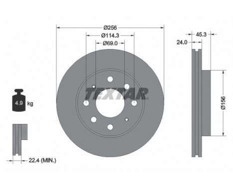 Brake Disc PRO 92103903 Textar