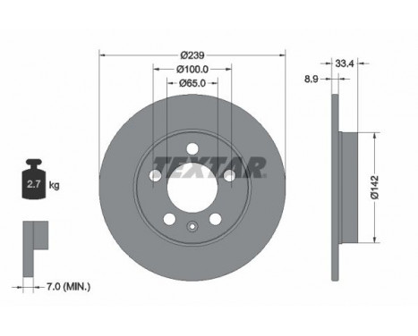 Brake Disc PRO 92105803 Textar