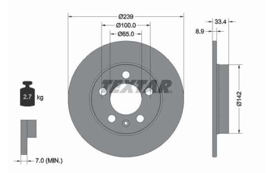 Brake Disc PRO 92105803 Textar