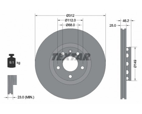 Brake Disc PRO+ 92106105 Textar