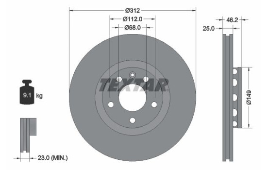 Brake Disc PRO+ 92106105 Textar