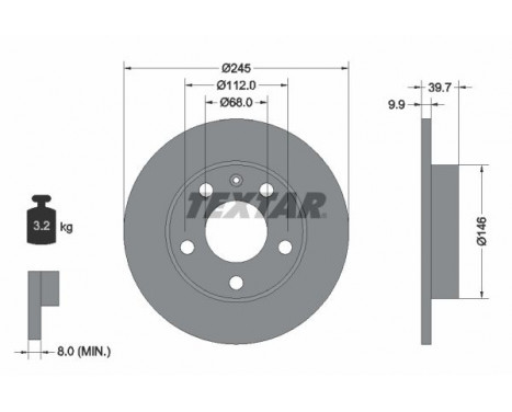 Brake Disc PRO 92106203 Textar