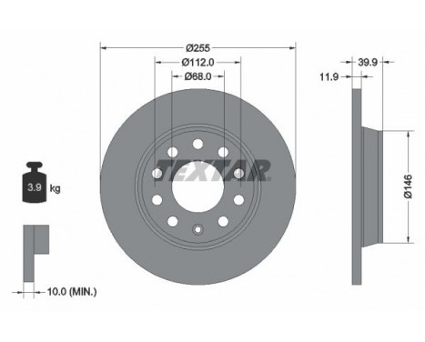 Brake Disc PRO 92106303 Textar