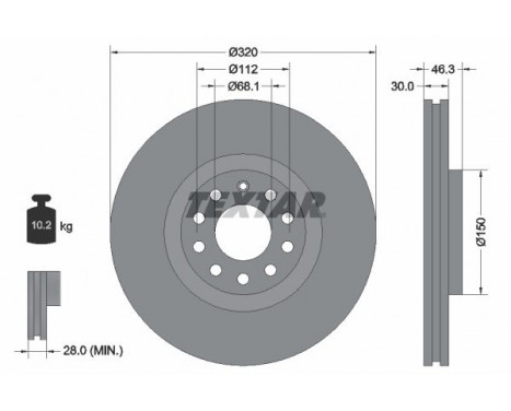 Brake Disc PRO+ 92106705 Textar