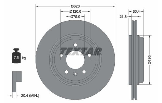 Brake Disc PRO 92107003 Textar