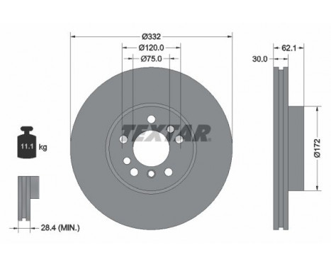 Brake Disc PRO+ 92107205 Textar