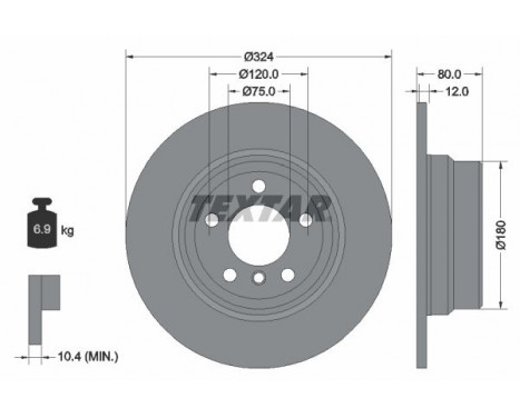 Brake Disc PRO 92107403 Textar