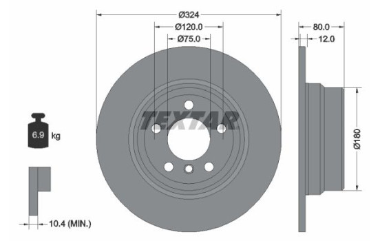 Brake Disc PRO 92107403 Textar