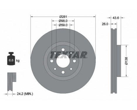 Brake Disc PRO 92107703 Textar