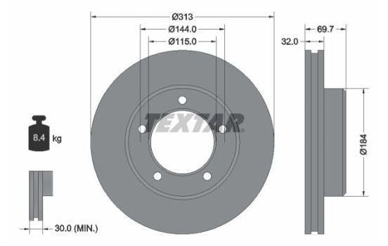 Brake Disc PRO 92108103 Textar
