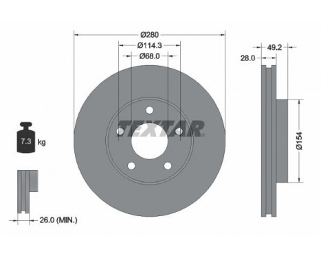 Brake Disc PRO 92109403 Textar