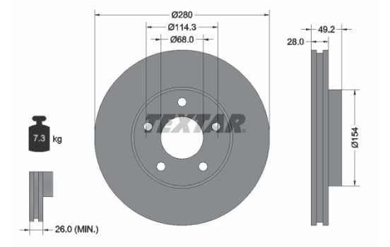 Brake Disc PRO 92109403 Textar
