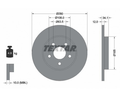 Brake Disc PRO 92109703 Textar