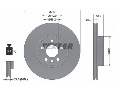 Brake Disc PRO+ 92109905 Textar