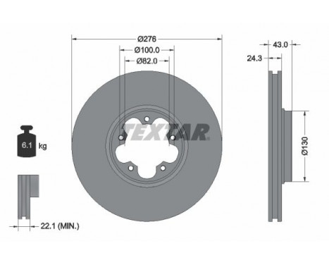 Brake Disc PRO 92110003 Textar