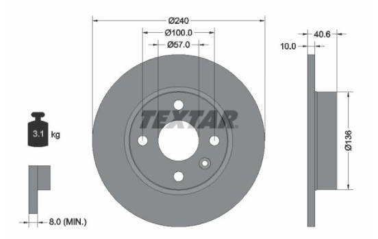 Brake Disc PRO 92111003 Textar