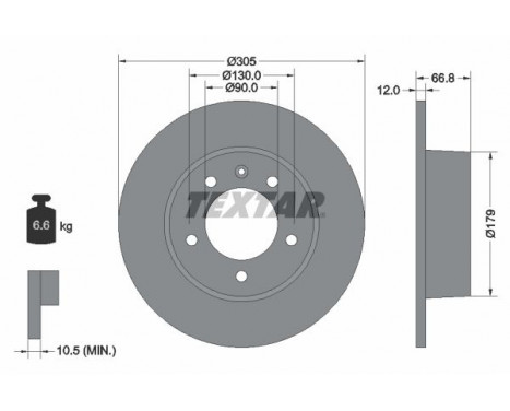 Brake Disc PRO 92111203 Textar