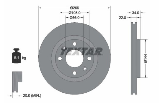 Brake Disc PRO 92111503 Textar