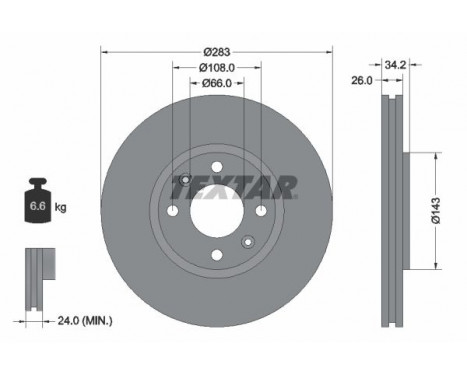 Brake Disc PRO 92111603 Textar