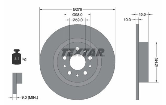 Brake Disc PRO 92114703 Textar