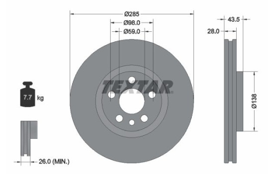 Brake Disc PRO 92115003 Textar
