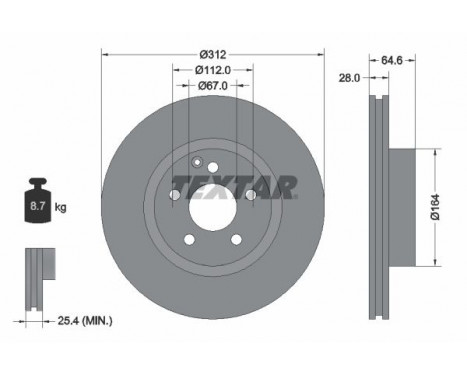 Brake Disc PRO+ 92115305 Textar