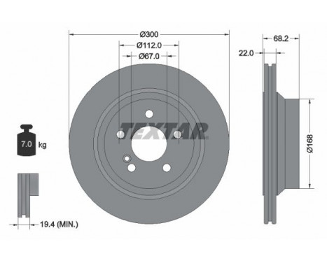 Brake Disc PRO+ 92115505 Textar