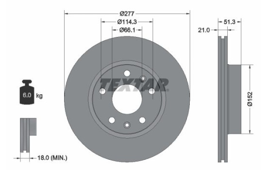 Brake Disc PRO 92115703 Textar